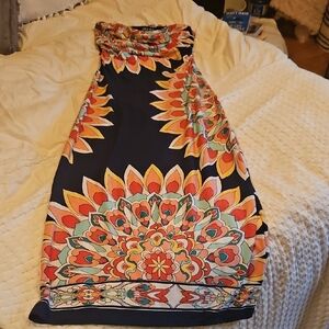 Paper Doll Navy and Multicolor Dress